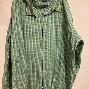 Ralph Lauren Men's Green Plaid Shirt